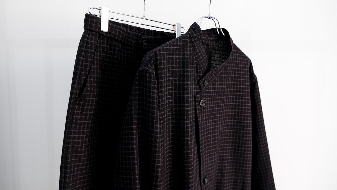 ゆとり|DOBBY CHECKS S/C JKT,DOBBY CHECKS EASY SLACKS|ULTERIOR 23SS|えん -en-