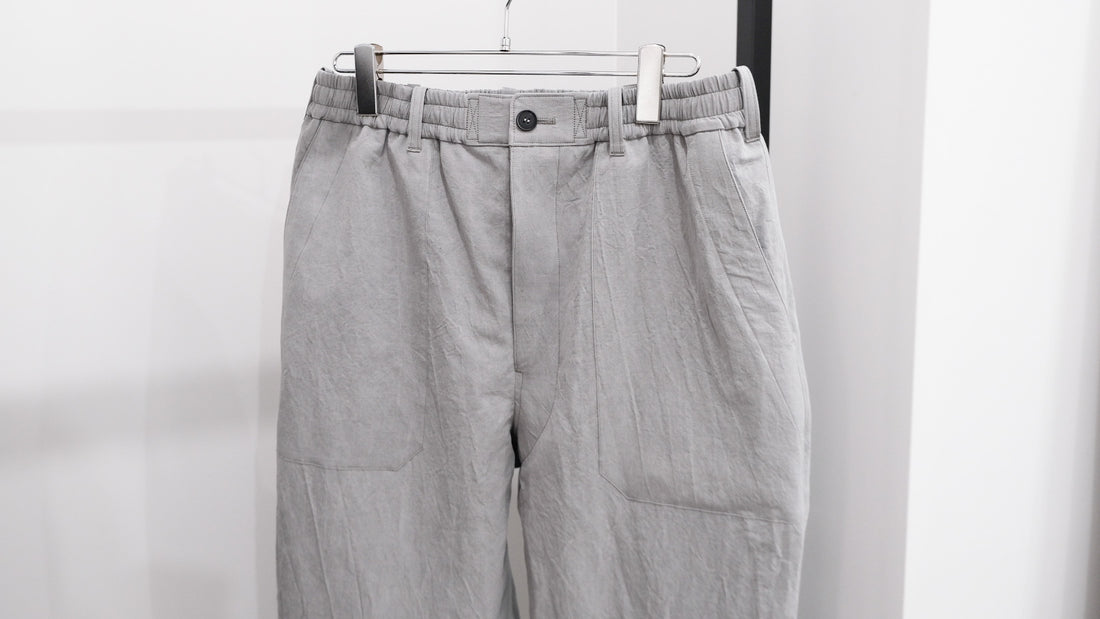 適す|塩縮加工コットンリネン・イージーワイドパンツ|山内 23SS|えん -en-