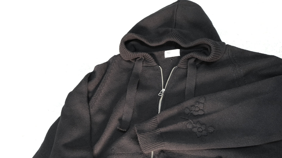 埋める|grandma zip knit hoodie|satou 25SS|えん -en-