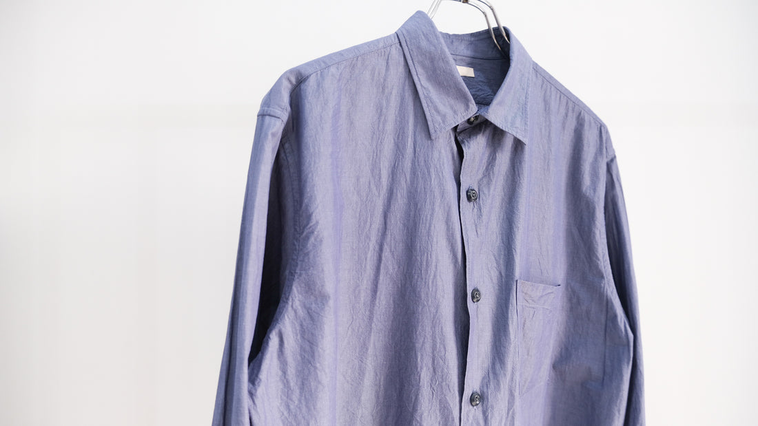 寄り|WASHED CHAMBRAY POPLIN SHIRT|ULTERIOR 24SS|えん en-