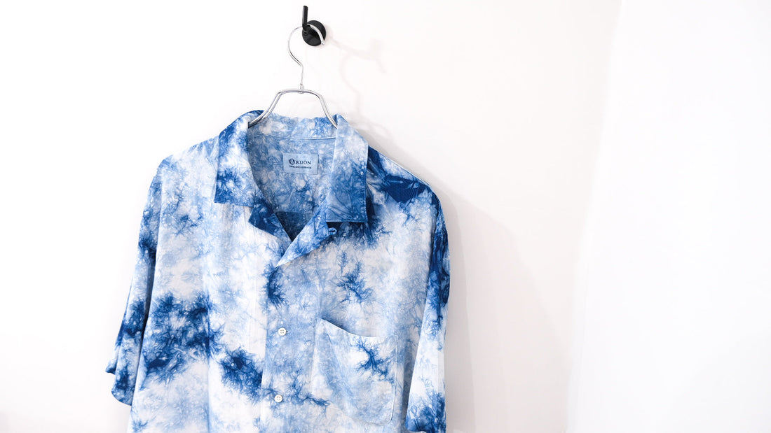 比べ|Aizome Shibori Camp Collar Shirt|KUON 25SS|えん -en-