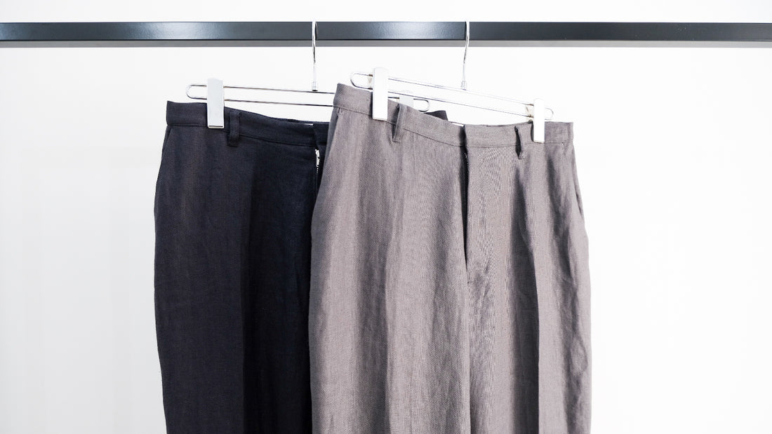 圧|HEAVY LINEN NO-PLEAT SLACKS|FUJI 24SS|えん -en-