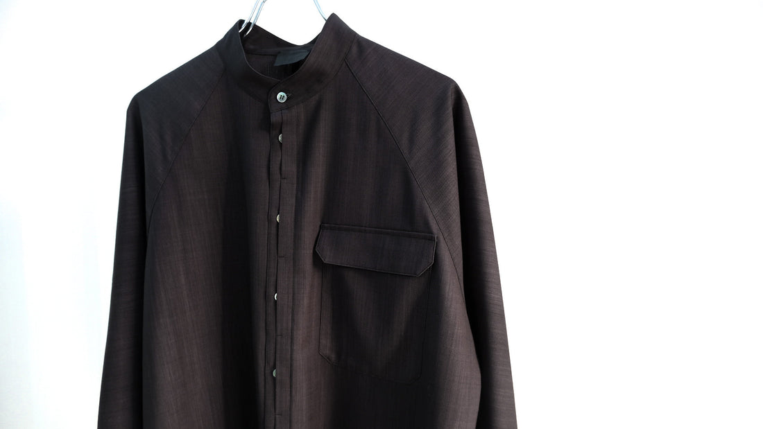 すっ|ノーミュールシング強撚ウールクロスシャツ・アーバン染|山内 25SS|えん -en-