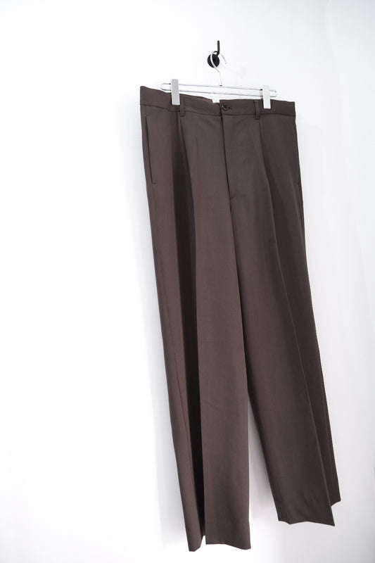 S120 WOOL GABA 1TUCK EASY SLACKS