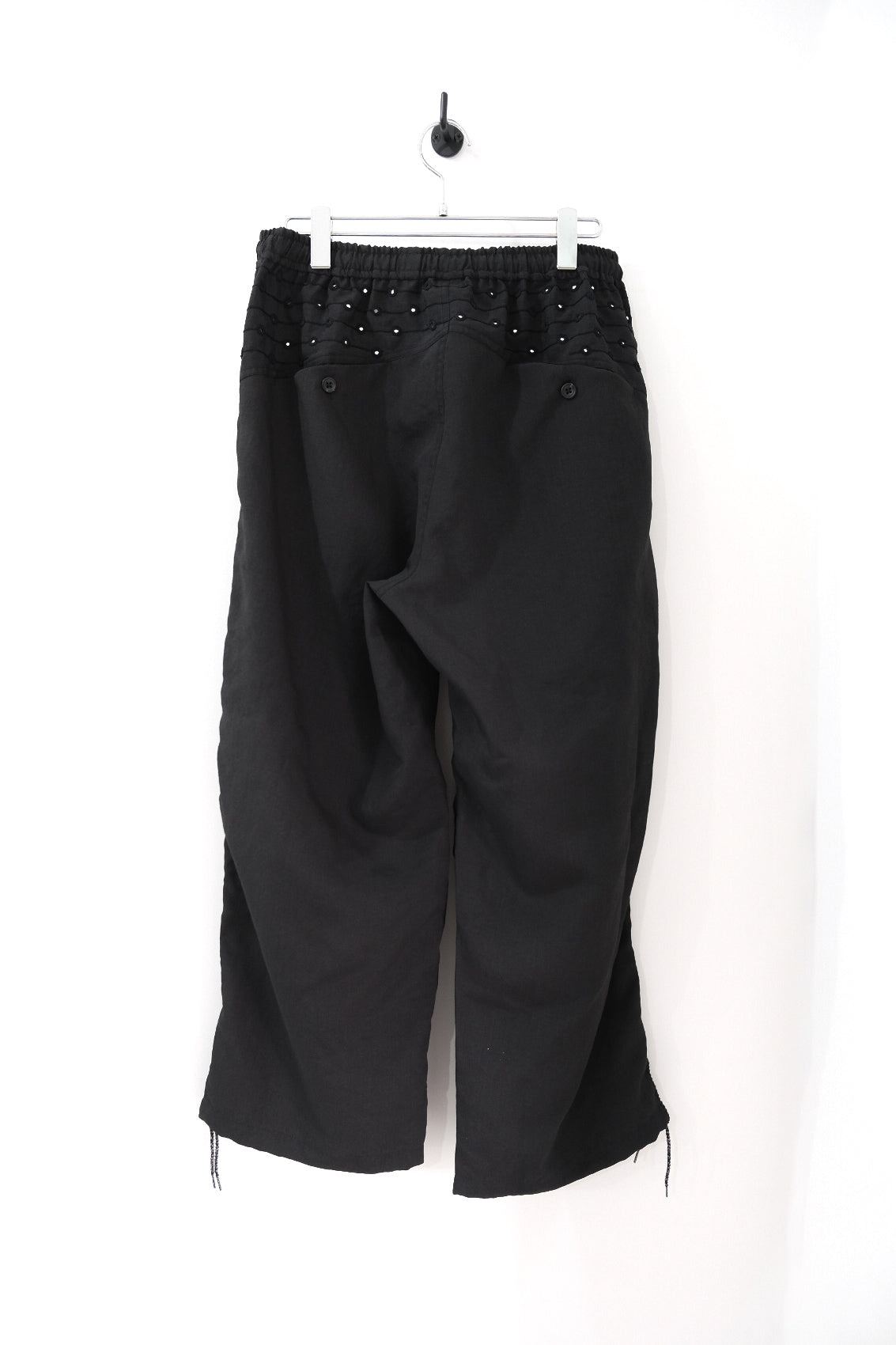 Embroidery knee-tuck pants