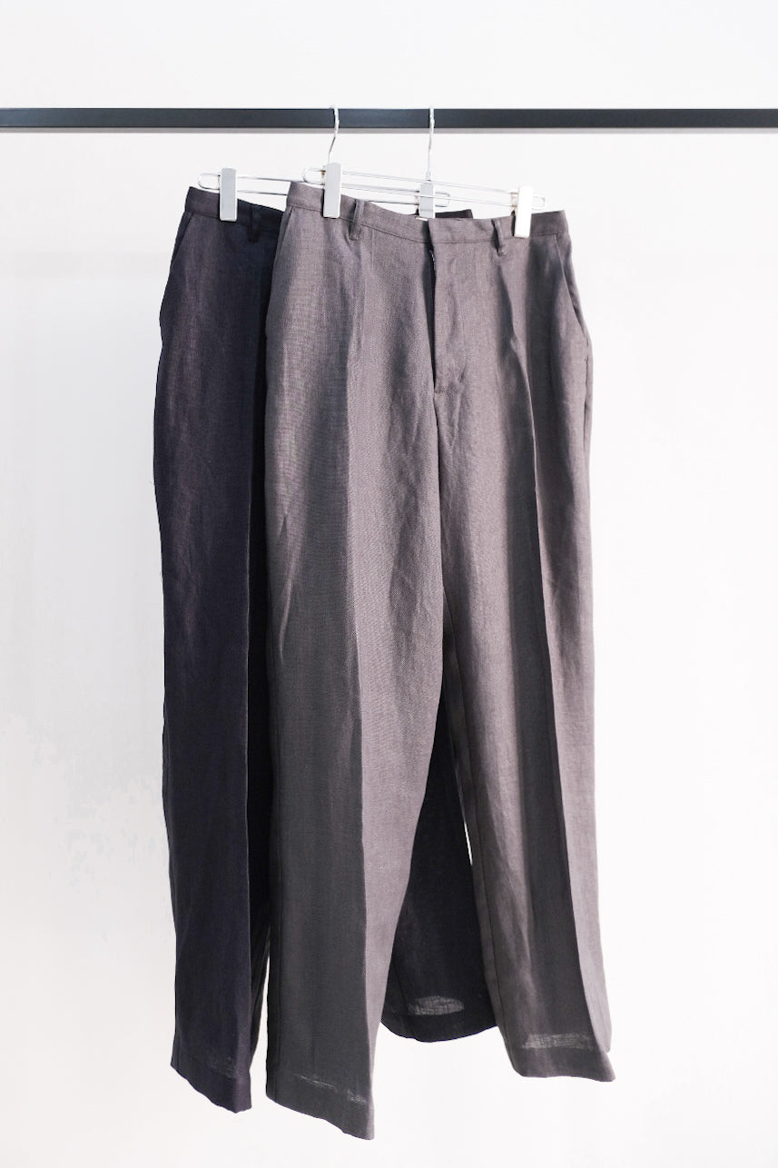 【60% off】HEAVY LINEN NO-PLEAT SLACKS