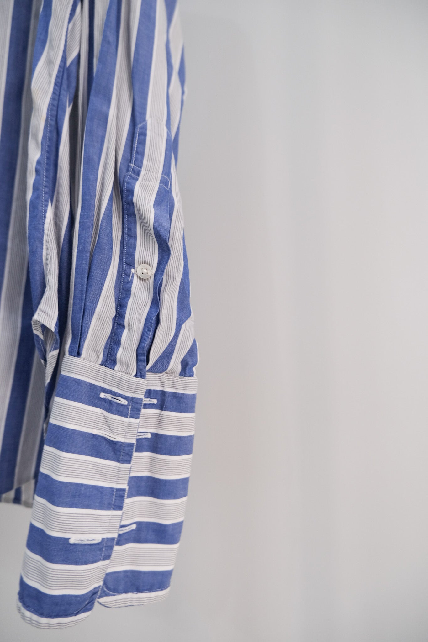 70's Christian Dior Long Cuffs Stripe Shirt