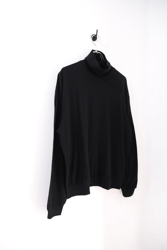SUPER FINE WOOL COTTON TURTLE-NECK TOP