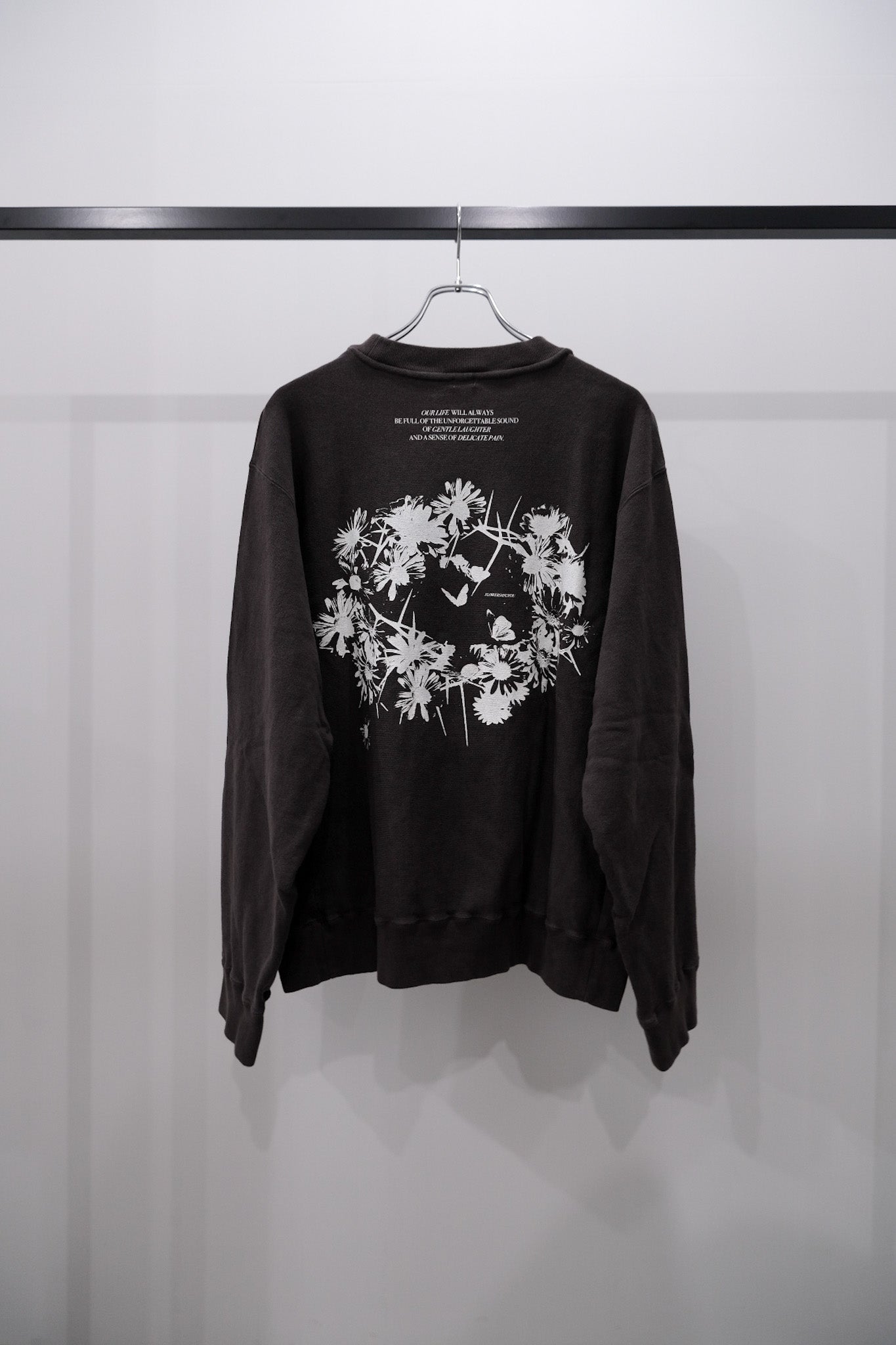 Over dyed Sweat Shirt "FLOWERS"