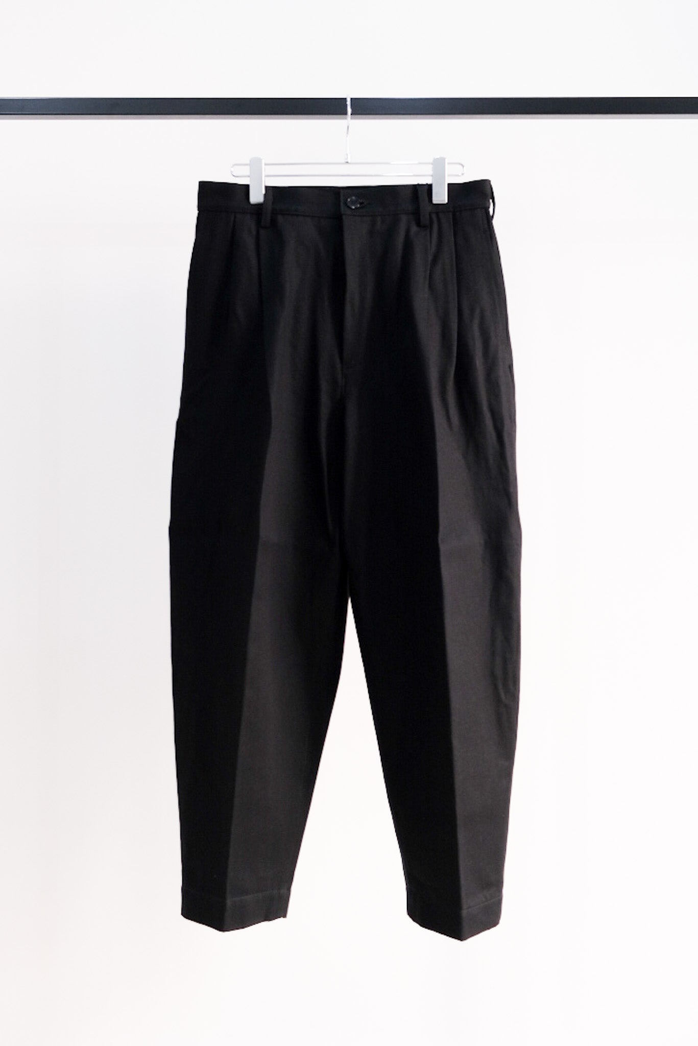 Black Denim Tapered Trousers