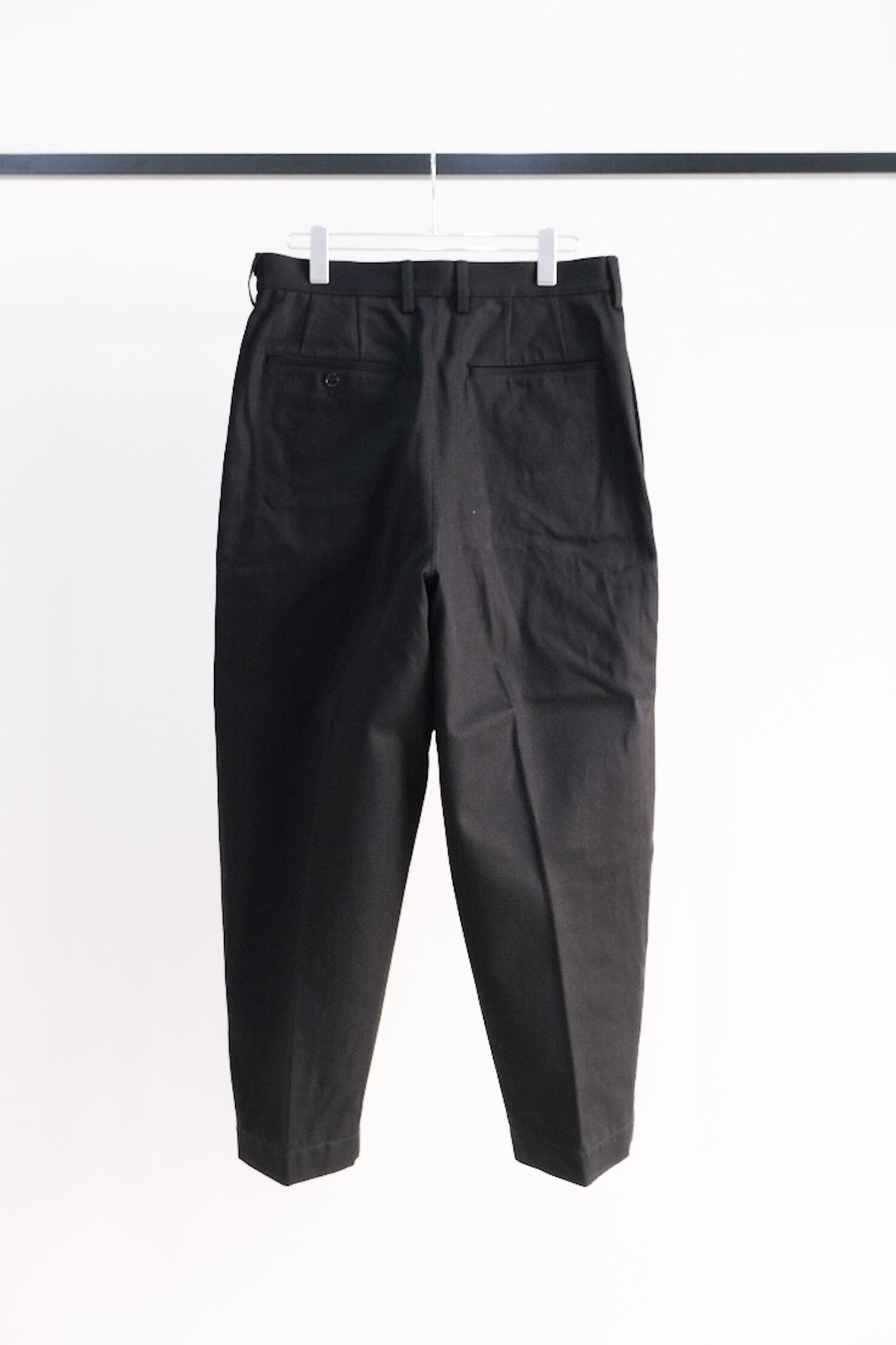 Black Denim Tapered Trousers
