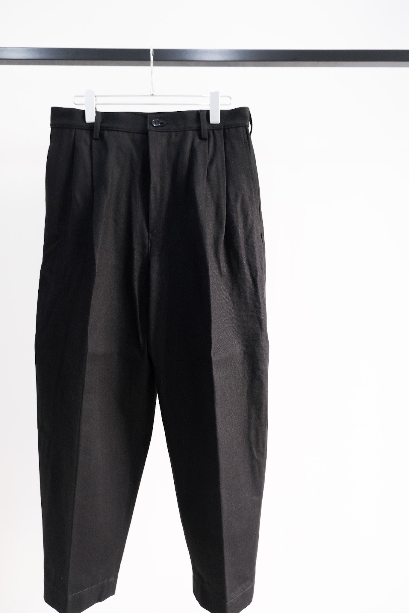 Black Denim Tapered Trousers