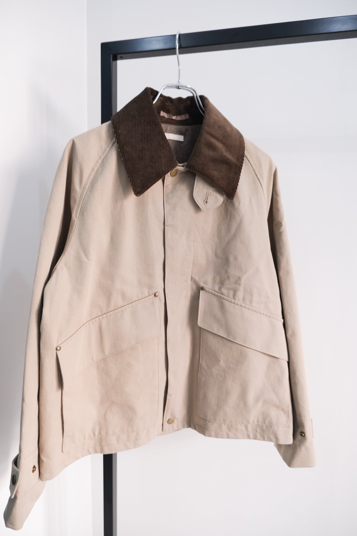 WASHED CHAMBRAY GABARDINE SHORT BLOUSON