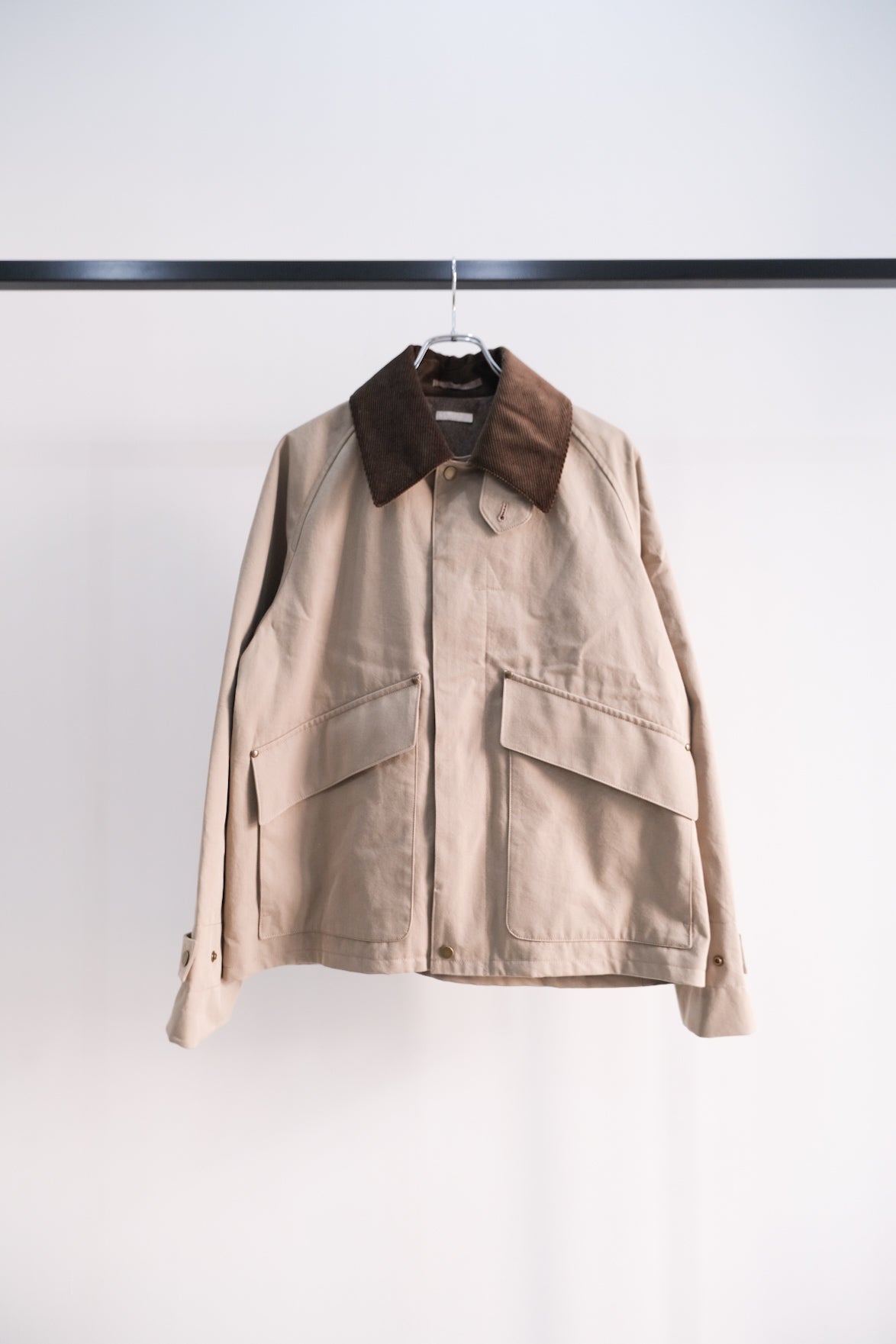 WASHED CHAMBRAY GABARDINE SHORT BLOUSON