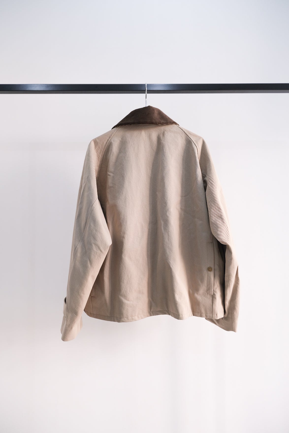 WASHED CHAMBRAY GABARDINE SHORT BLOUSON