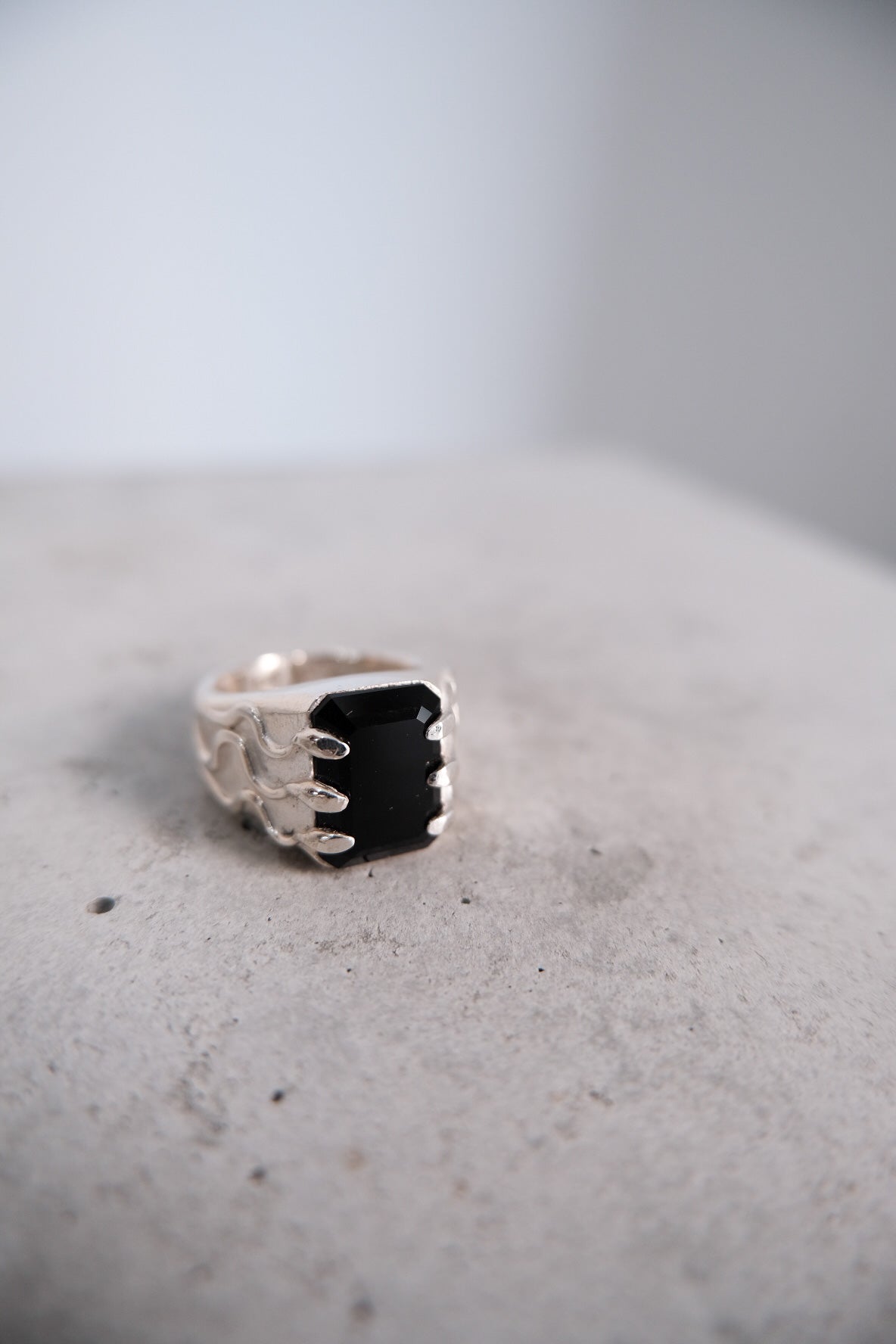 Snake Signet Smokey Black Onyx