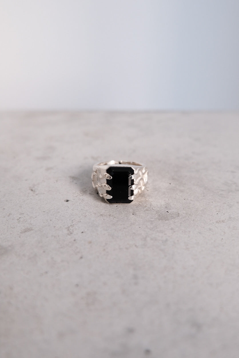 Snake Signet Smokey Black Onyx