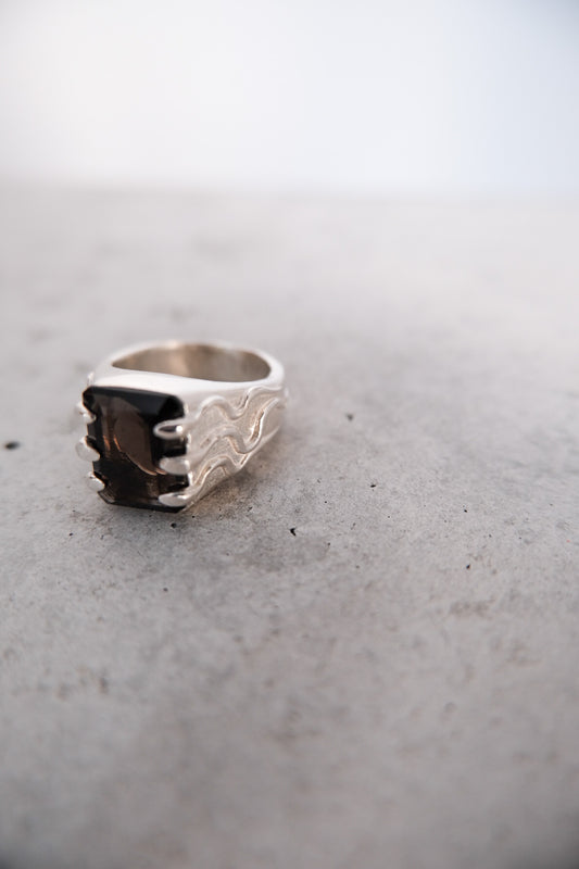 Snake Signet Smokey Topaz