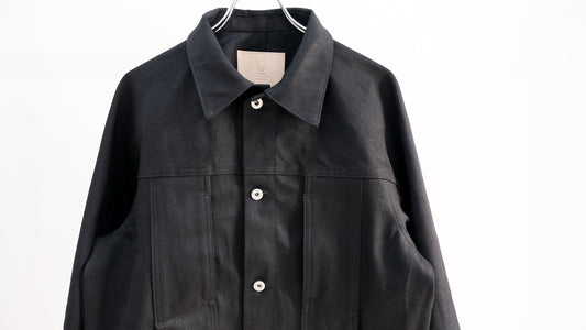 生む｜Black Selvedge Denim Kimono Sleeve Trucker Jacket｜KUON 23AW｜えん -en-