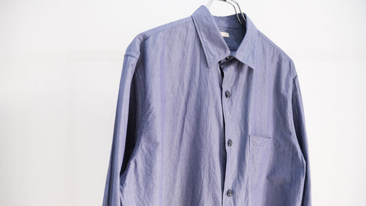 寄り｜WASHED CHAMBRAY POPLIN SHIRT｜ULTERIOR 24SS｜えん en-