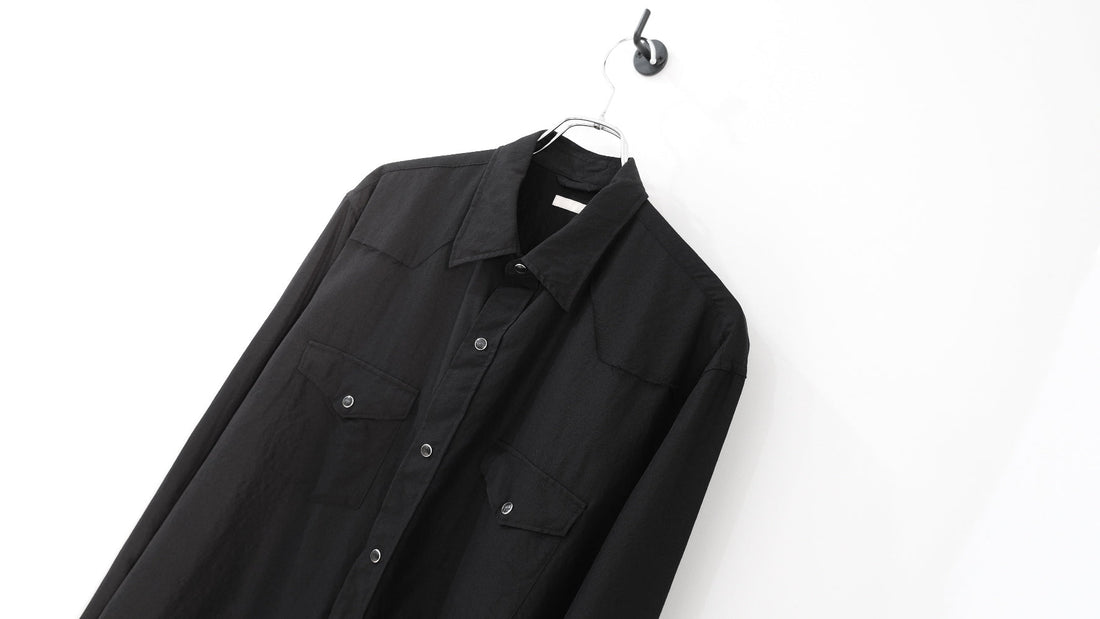 含む｜WASHED WOOL SILK TWILL WESTERN SHIRT｜ULTERIOR 26SS｜えん -en-