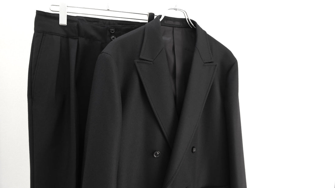 なんて｜SUPER FINE LIGHT MELTON DB JKT,TUCKED TROUSERS｜ULTERIOR 25AW｜えん -en-