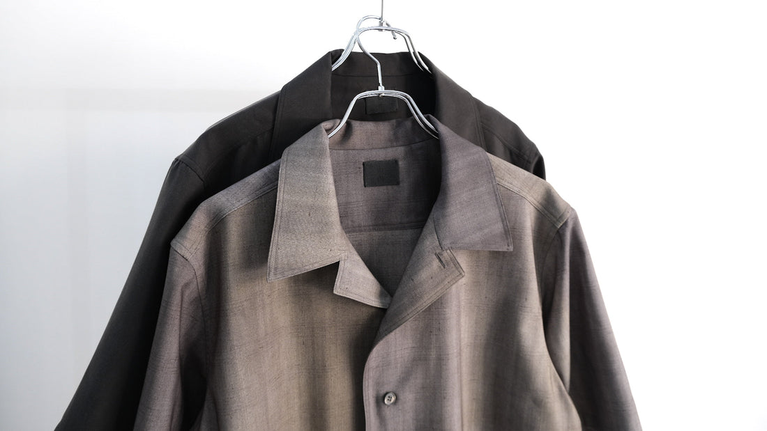 収｜ウールアーバン格子・ショートスリーブシャツ,ビンテージシルクギャバ・ショートスリーブシャツ｜山内 26SS｜えん -en-