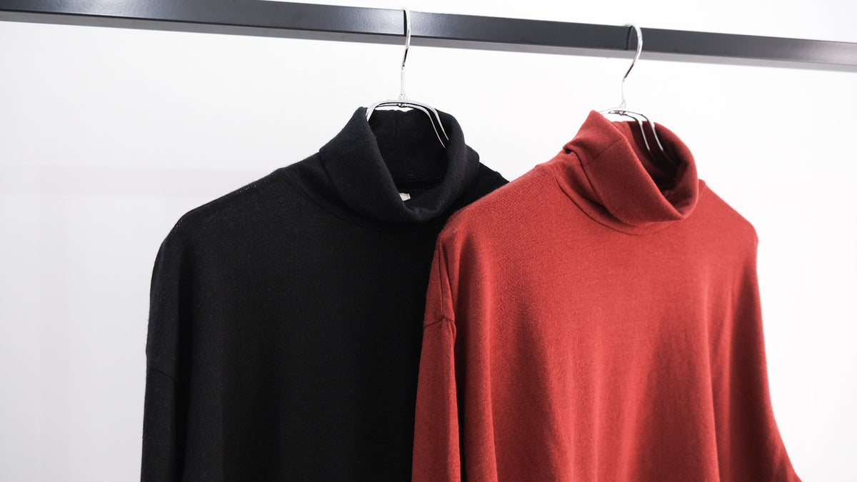 程良く｜SUPER FINE WOOL COTTON HIGH NECK P/O｜ULTERIOR 23AW｜えん -en-