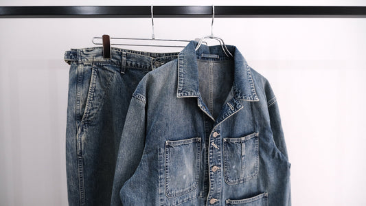 顔｜FADED LIGHT DENIM SHORT COVERALL,FADED LIGHT DENIM WORK PANTS｜ULTERIOR 26SS｜えん -en-
