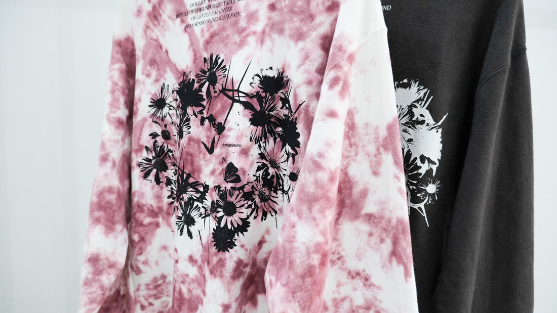 讃美｜Acid Sweat Shirt "FLOWERS",Over dyed Sweat Shirt "FLOWERS"｜Fujimoto 23AW｜えん -en-