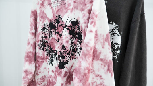 讃美｜Acid Sweat Shirt "FLOWERS",Over dyed Sweat Shirt "FLOWERS"｜Fujimoto 23AW｜えん -en-