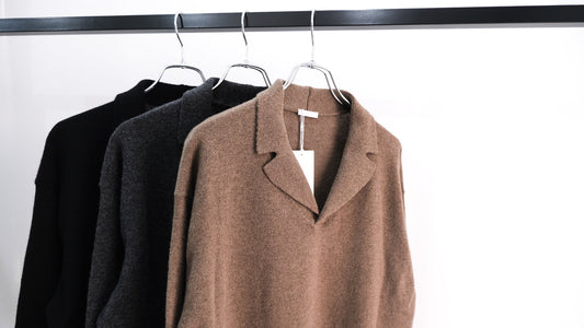 易い｜Wool Open Collar Knit Shirts｜Blanc YM 26AW｜えん -en-
