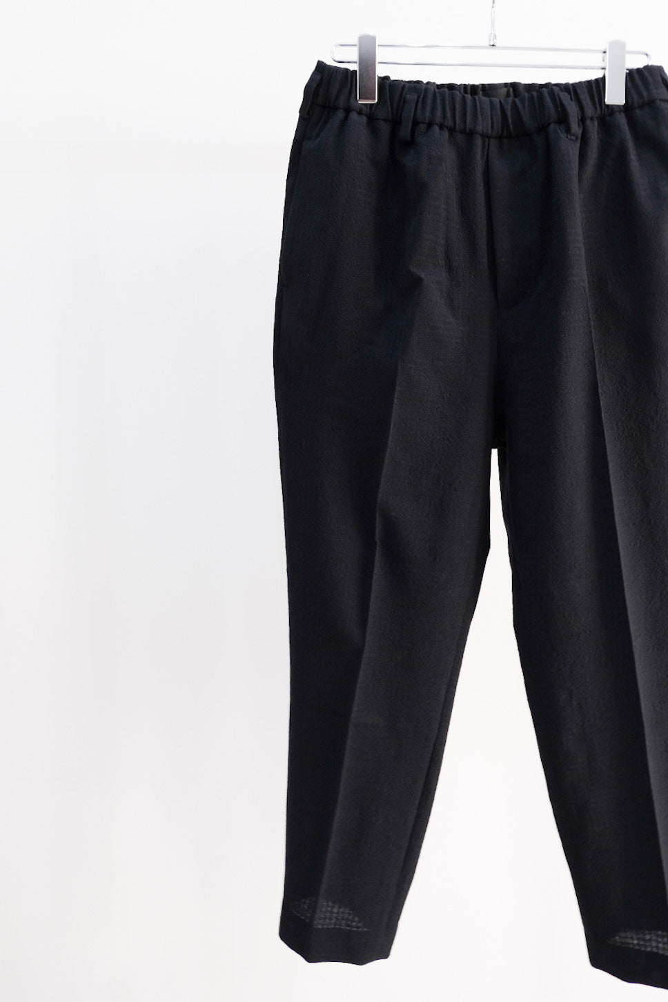 Wool seersucker easy tapered pants