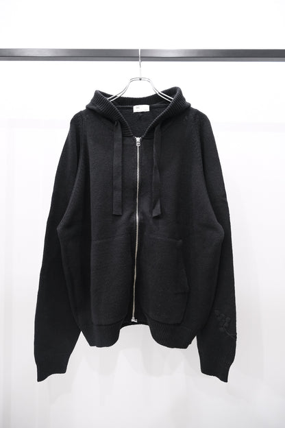 grandma zip knit hoodie