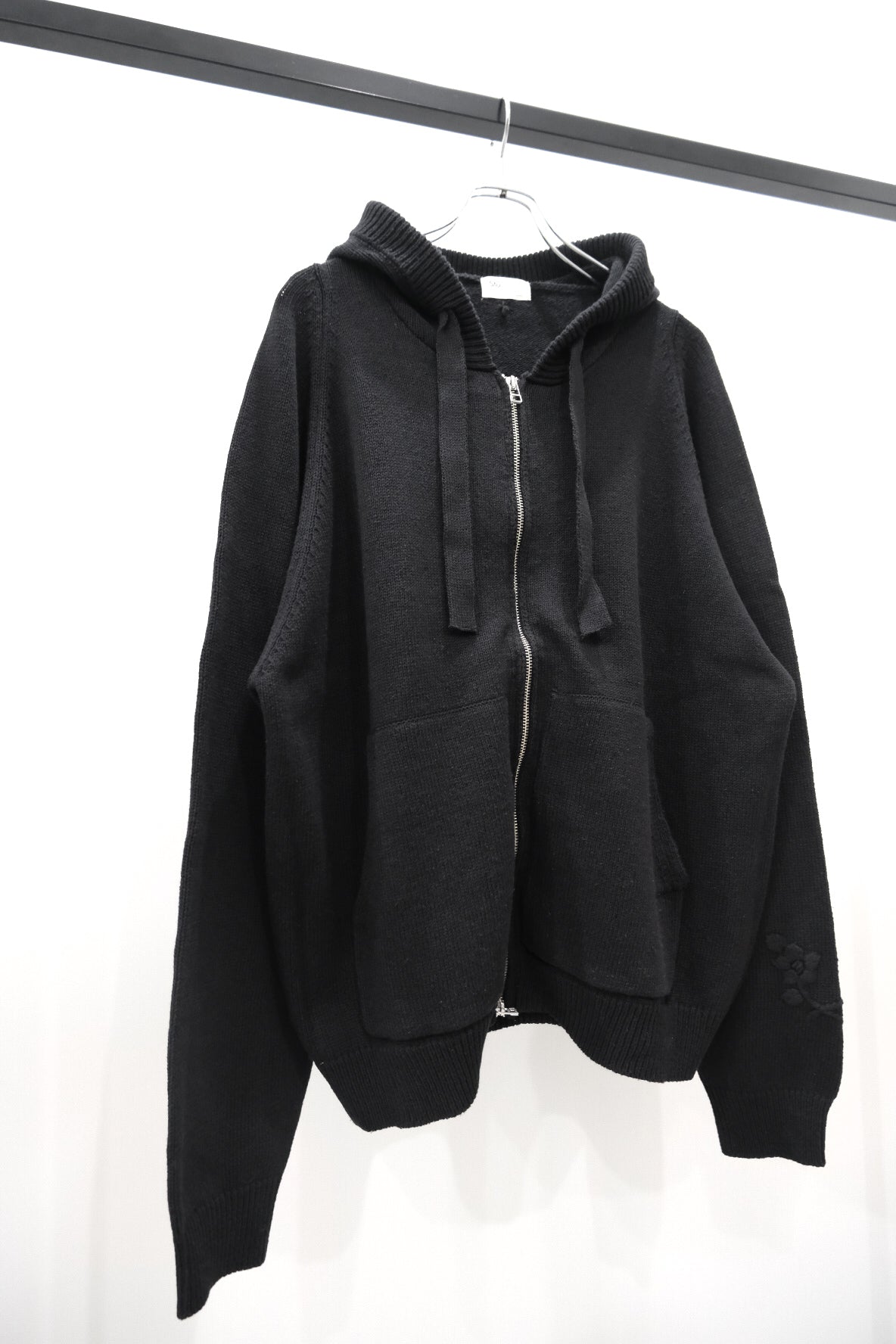 grandma zip knit hoodie