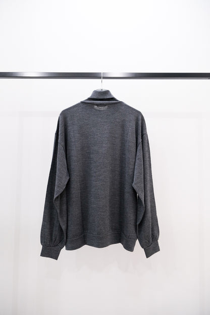 SUPER FINE WOOL COTTON TURTLE-NECK TOP