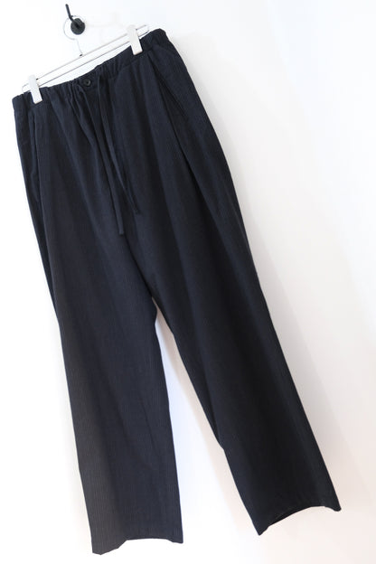 SILK WOOL STRIPED OX DRAWSTRING PANTS