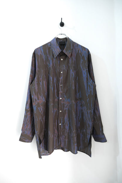 流し染めコットンキュプラツイルシャツ