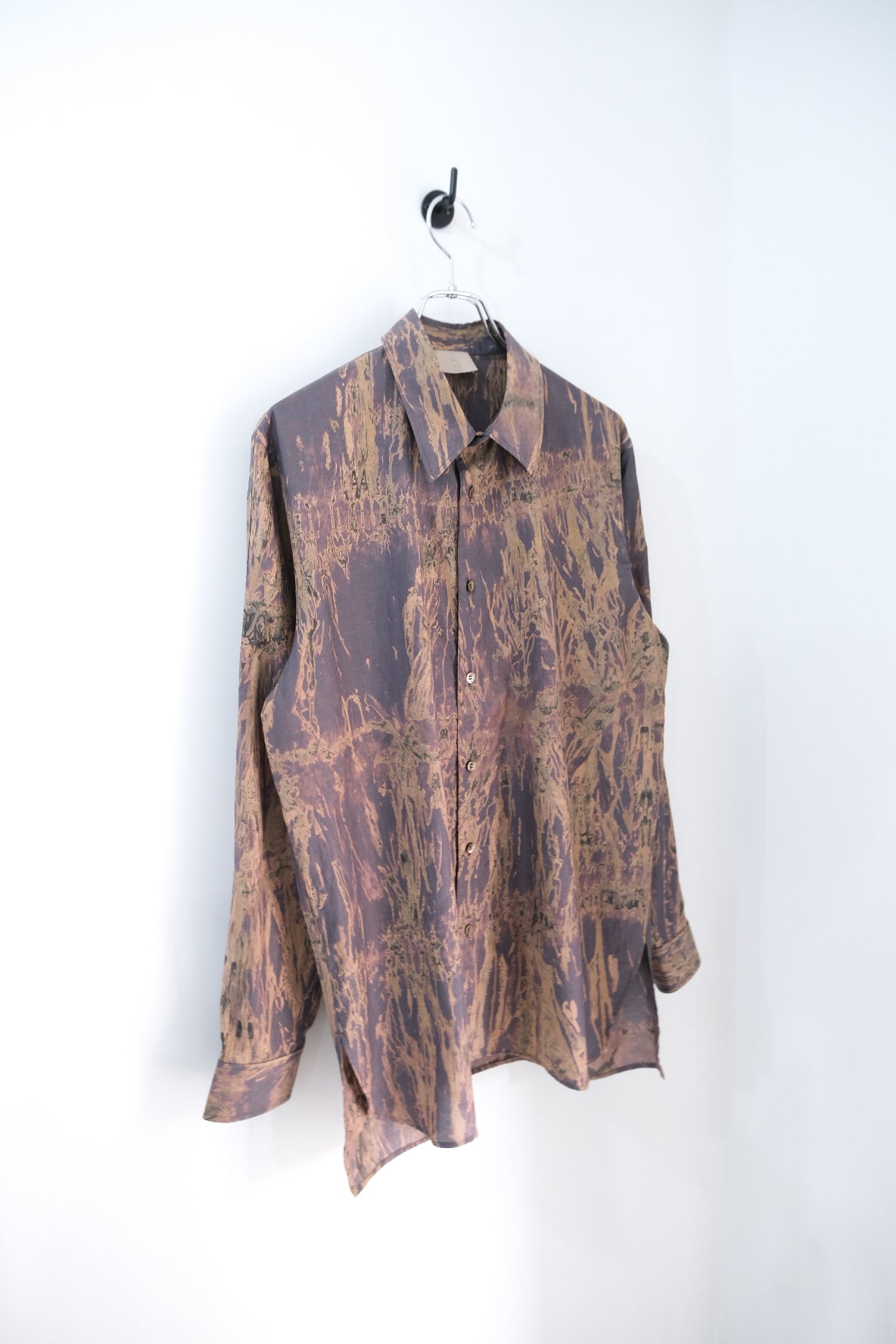 流し染めコットンキュプラツイルシャツ