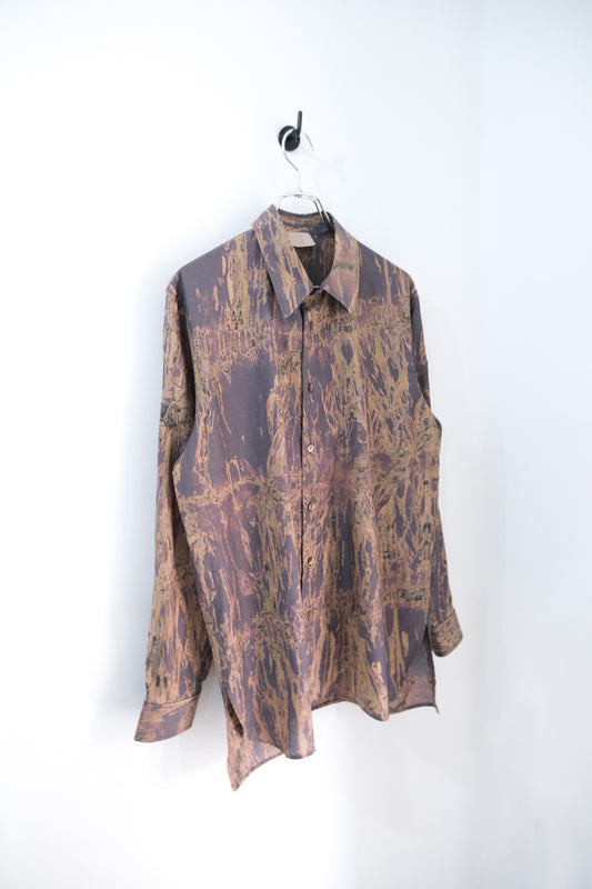 流し染めコットンキュプラツイルシャツ