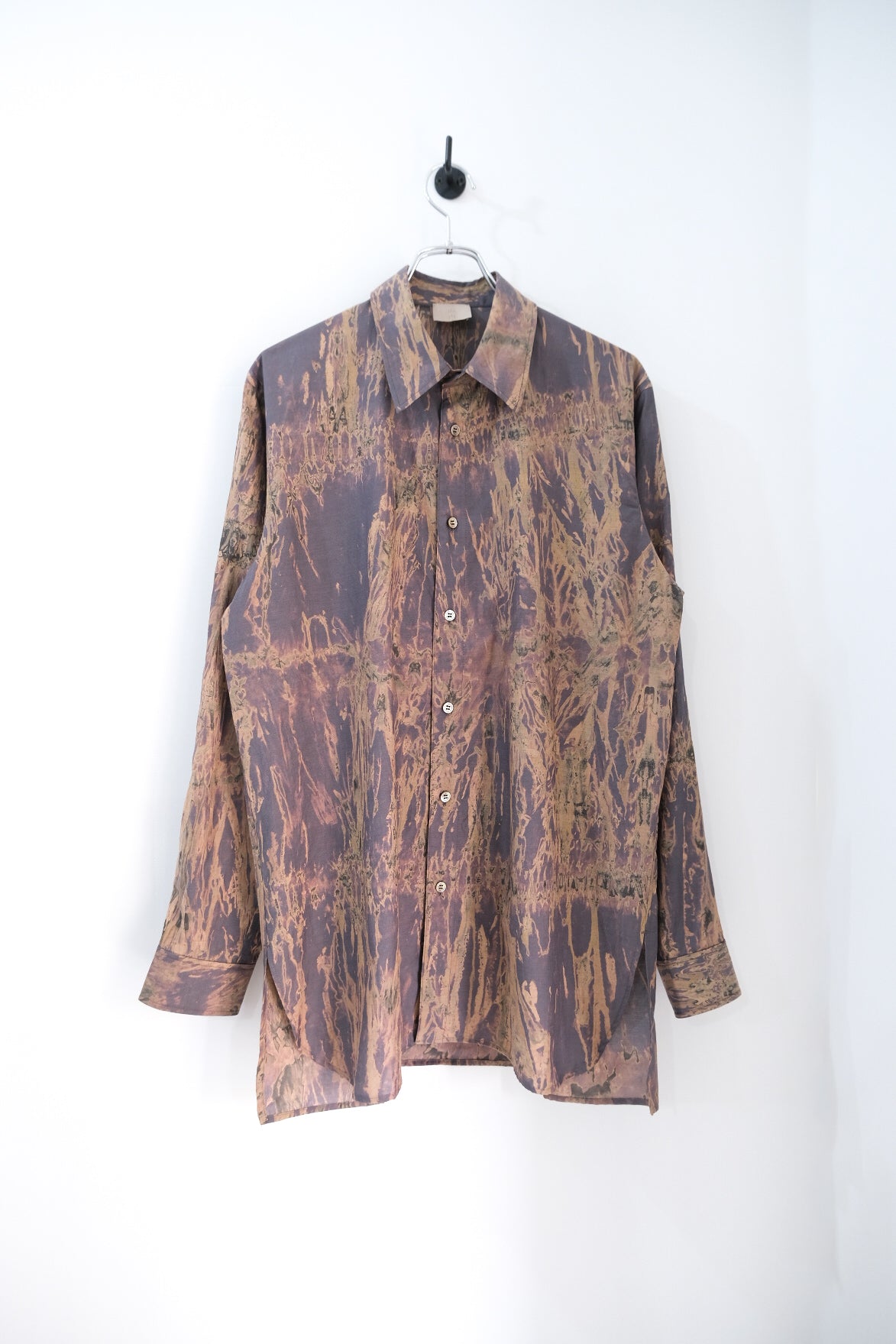 流し染めコットンキュプラツイルシャツ