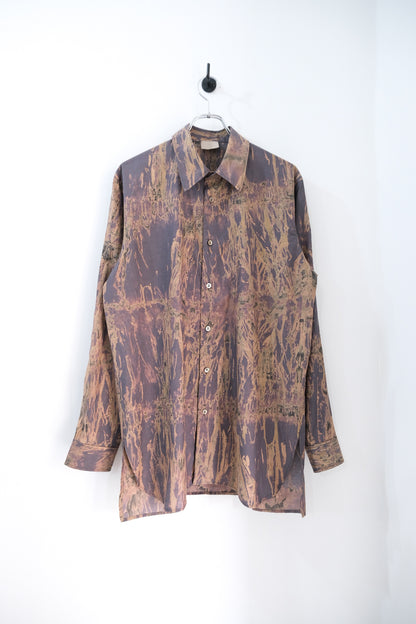 流し染めコットンキュプラツイルシャツ