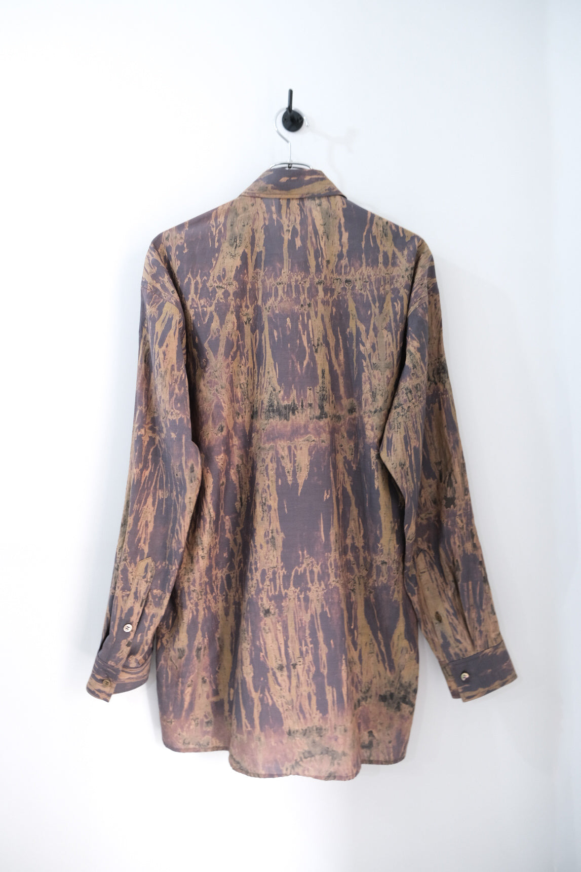 流し染めコットンキュプラツイルシャツ