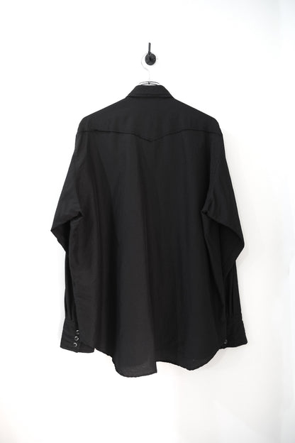 WASHED WOOL SILK TWILL WESTERN SHIRT