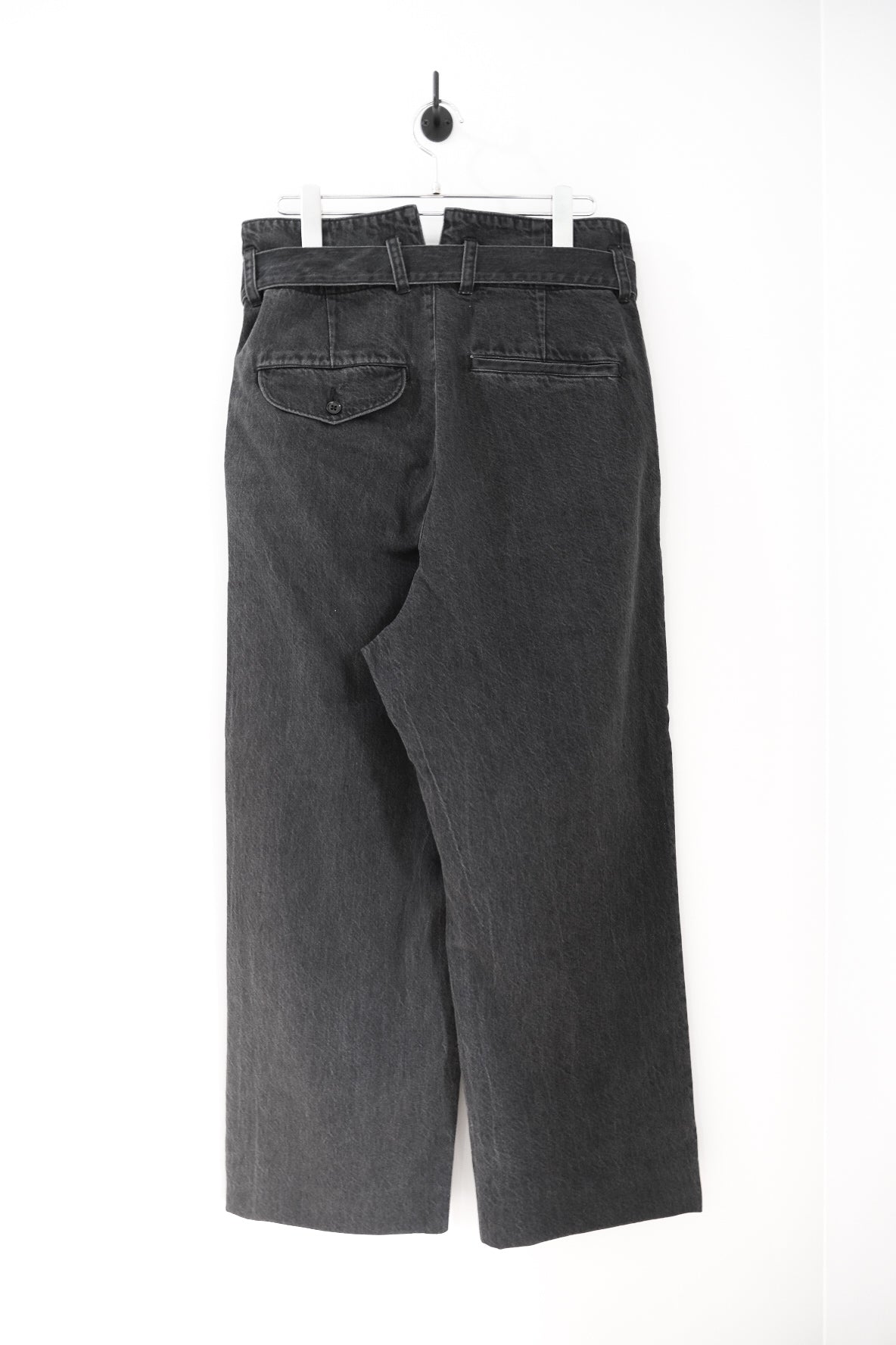 Single Pleated Denim Belted Trousers