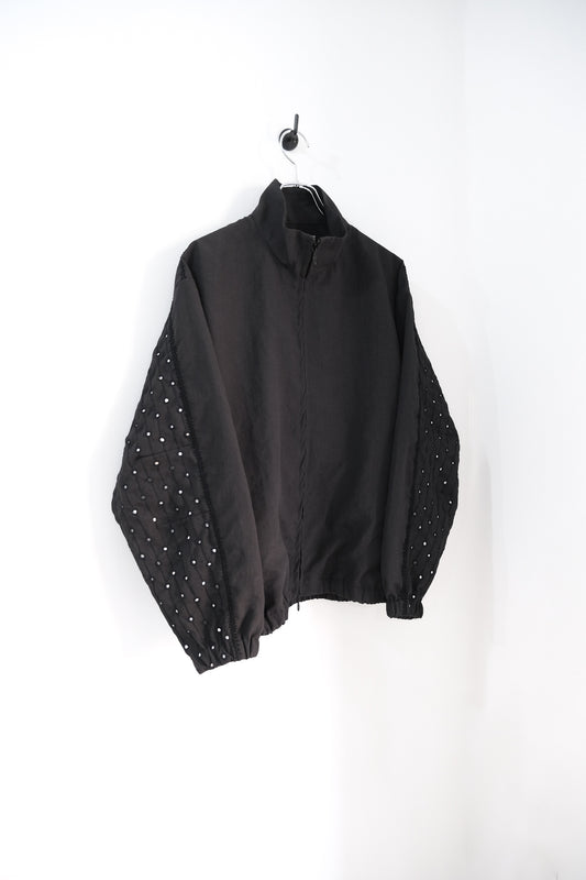 Embroidery stand collar blouson