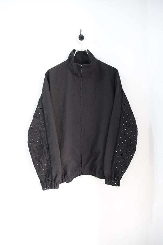 Embroidery stand collar blouson