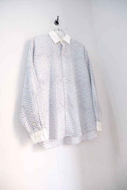 Cotton block print cover up shirt