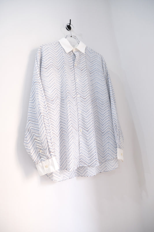 Cotton block print cover up shirt