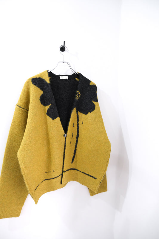 flower knit cardigan